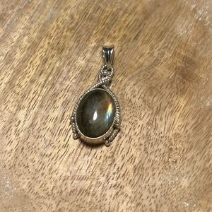 Labradorite Rope Detail 925 Sterling Silver Pendant